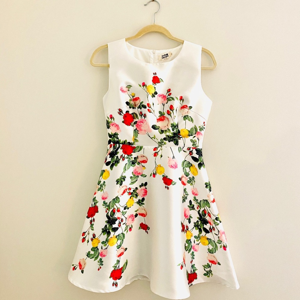 Molly Bracken Dress Floral Roses Fit & Flare Size